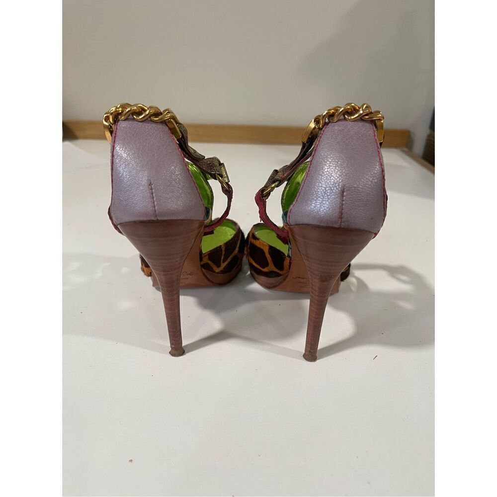 Sergio Zelcer Animal Print Sandals Size 8 - Picture 4 of 9